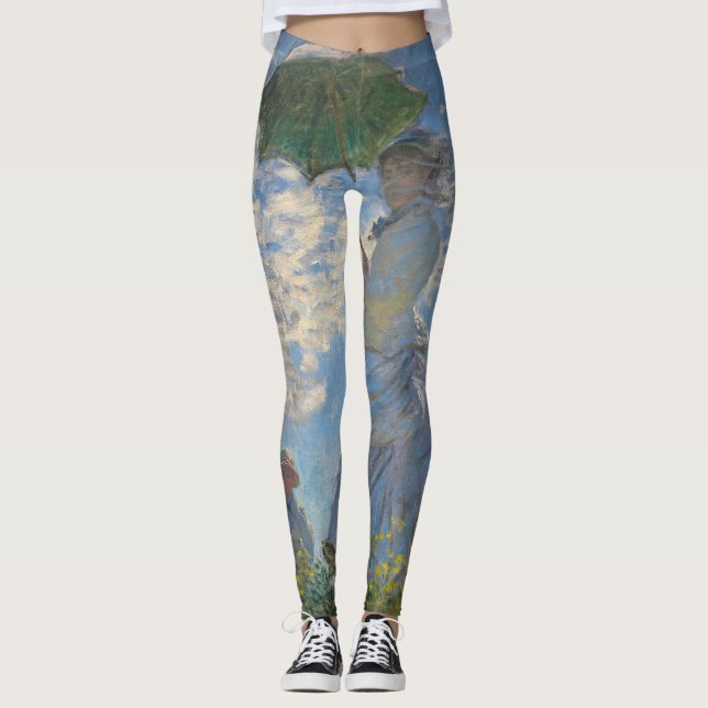 Kvinna med parasol | Fransk liggande Leggings (Framsida)