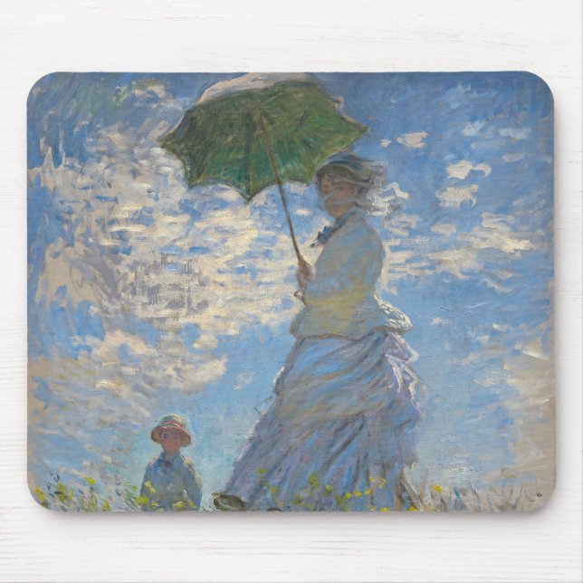 Kvinna med parasol | Fransk liggande Musmatta (Framsidan)