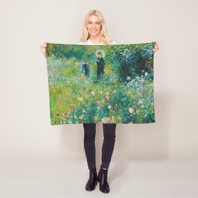 Kvinna med parasol, Garden, Renoir Fleecefilt (På plats)