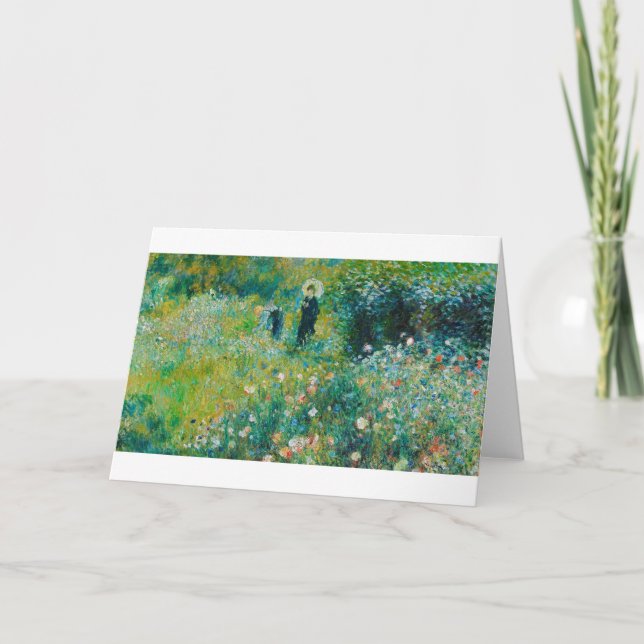 Kvinna med parasol, Garden, Renoir Kort (Framsida)