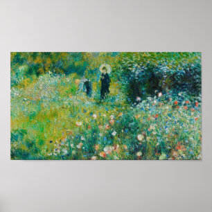 Kvinna med parasol, Garden, Renoir Poster