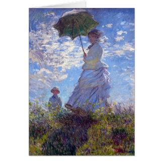 Kvinna med parasol hälsningskort