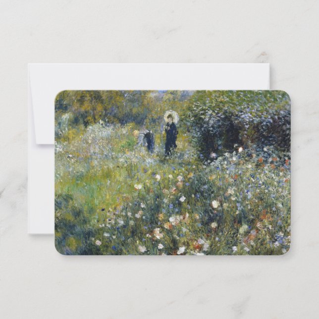 Kvinna med parasol i en Garden av Auguste Renoir (Framsida)