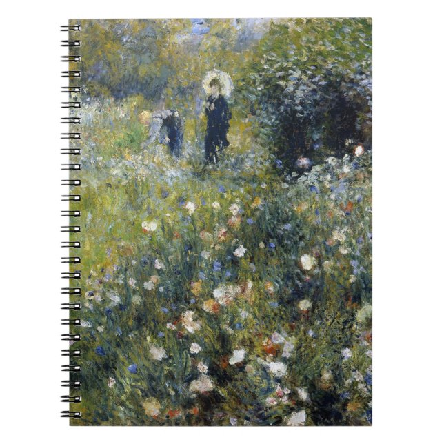 Kvinna med parasol i en Garden av Auguste Renoir Anteckningsbok (Framsidan)