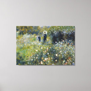 Kvinna med parasol i en Garden av Auguste Renoir Canvastryck