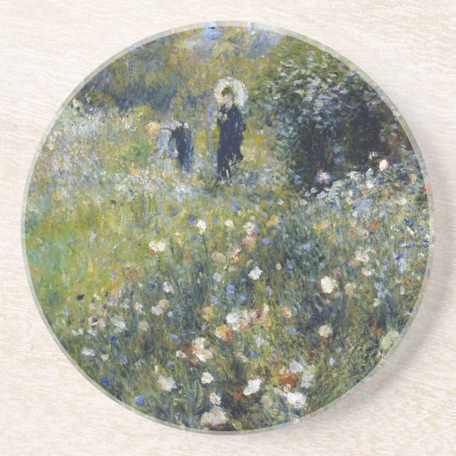 Kvinna med parasol i en Garden av Auguste Renoir Underlägg (Framsidan)