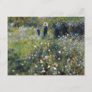 Kvinna med parasol i en Garden av Auguste Renoir Vykort