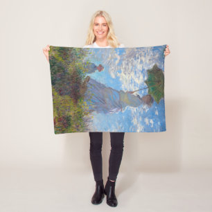Kvinna med parasol, Monet Fleecefilt