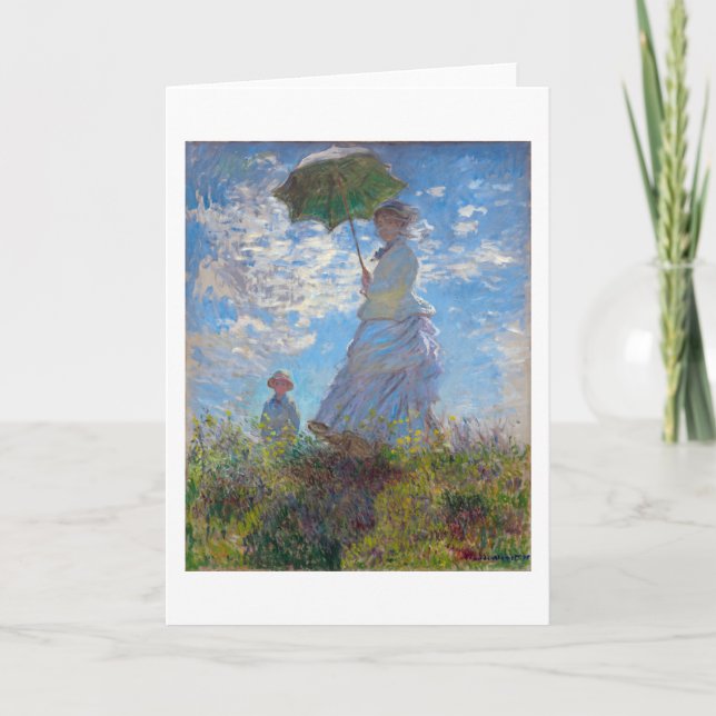 Kvinna med parasol, Monet Kort (Framsida)