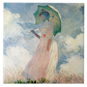 Kvinna med Parasol Prostegmonet Kakelplatta