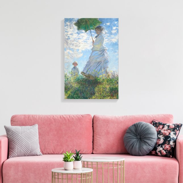 Kvinna med parasoll av Claude Monet Canvastryck (Insitu (Vardagsrum))