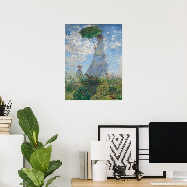 Kvinna med parasoll av Claude Monet Poster (Hemmakontoret)