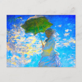 Kvinna med parasoll av Monet Meddelande Vykort