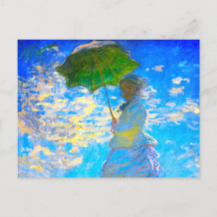Kvinna med parasoll av Monet Meddelande Vykort