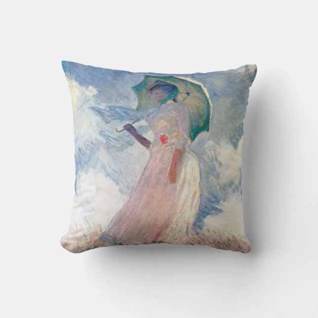 Kvinna med parasoll, Claude Monet, 1886 Kudde (Framsida)