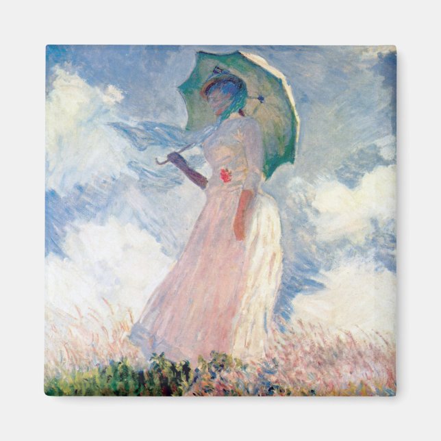 Kvinna med parasoll, Claude Monet, 1886 Magnet (Framsidan)