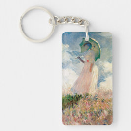Kvinna med parasoll & popplar av Claude Monet