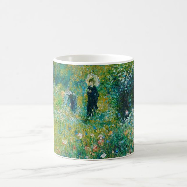 Kvinna med parasoll, trädgård, Renoir Kaffemugg (Center)