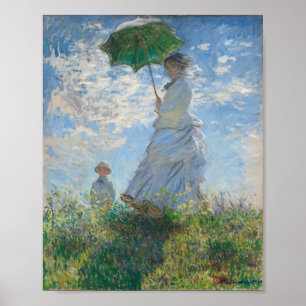 kvinna med parasolmadammonet och hennes son poster