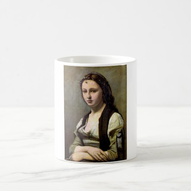Kvinna med Pearl, Camille Corot, 1868-1870 Kaffemugg (Center)