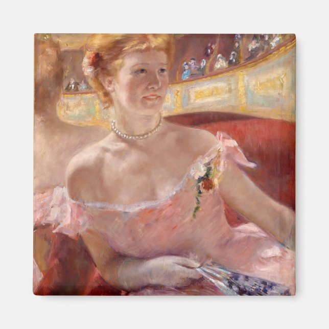 Kvinna med Pearl Necklace | Mary Cassatt Magnet (Framsidan)