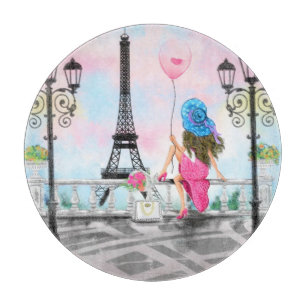Kvinna med Rosa Ballon i Paris Clearboard Gift