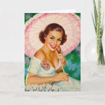 Kvinna med rosa paraply, födelsedag