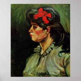 Kvinna med rött band Porträtt av Vincent van Gogh Poster