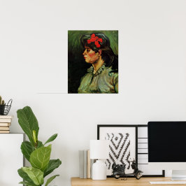 Kvinna med rött band Porträtt av Vincent van Gogh Poster