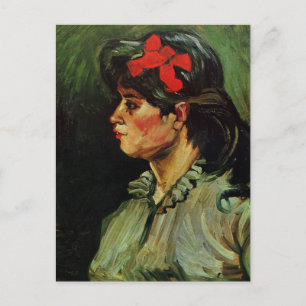 Kvinna med rött band Porträtt av Vincent van Gogh Vykort