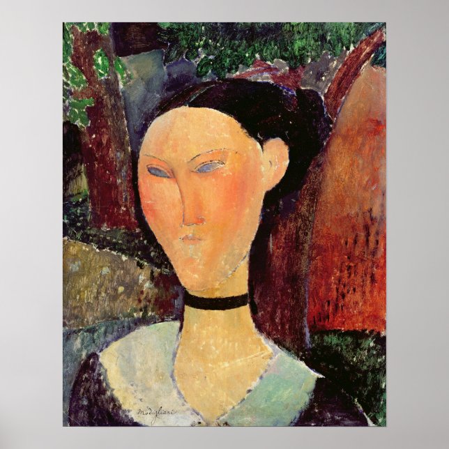 Kvinna med Samvet Neckband, 1915 Poster (Framsidan)