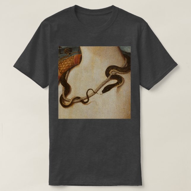 Kvinna med Snake Necklace 2 T Shirt (Design framsida)