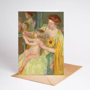 Kvinna med solros Mary Cassatt Kort