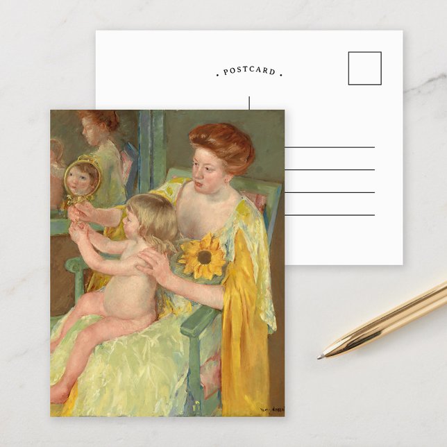 Kvinna med solros | Mary Cassatt Vykort (Skapare uppladdad)