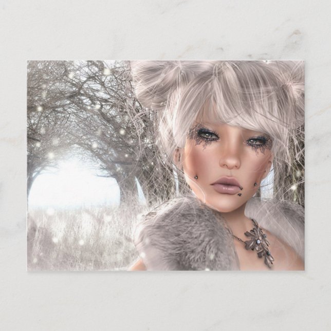 Kvinna med Spectral Ögon Vykort (Framsida)