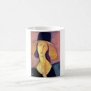 Kvinna med stor hatt, Modigliani Kaffemugg