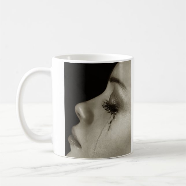 Kvinna med tårar kaffemugg (Vänster)