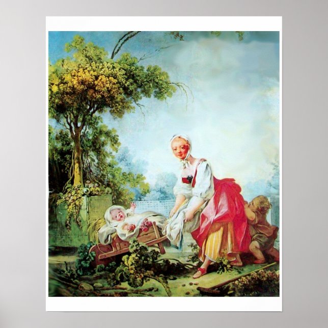 KVINNA MED TVÅ BARN POSTER (Framsidan)