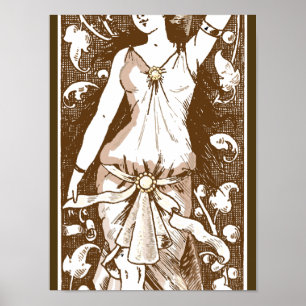 Kvinna med urn poster
