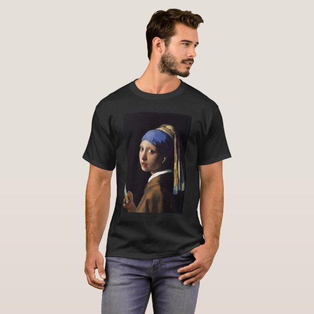 Kvinna med vit krona efter Vermeer T Shirt (Hel framsida)