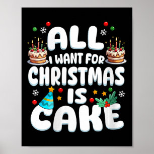 Kvinna Merry Birthday jul B-day X-mas Party Poster