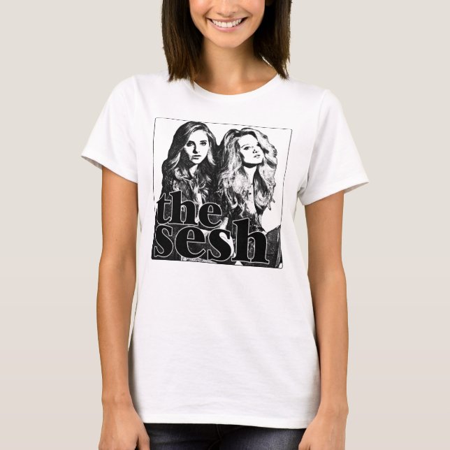 Kvinna "Mersi sten i utslagsplats för Sesh" vit T-shirt (Framsida)