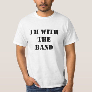 Kvinna mig förmiddag med musikbandet tee