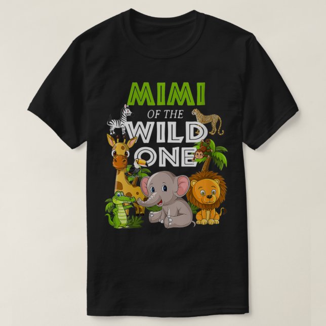 Kvinna Mimi i Vild 1 Zoo Birthday Safari Ju T Shirt (Design framsida)