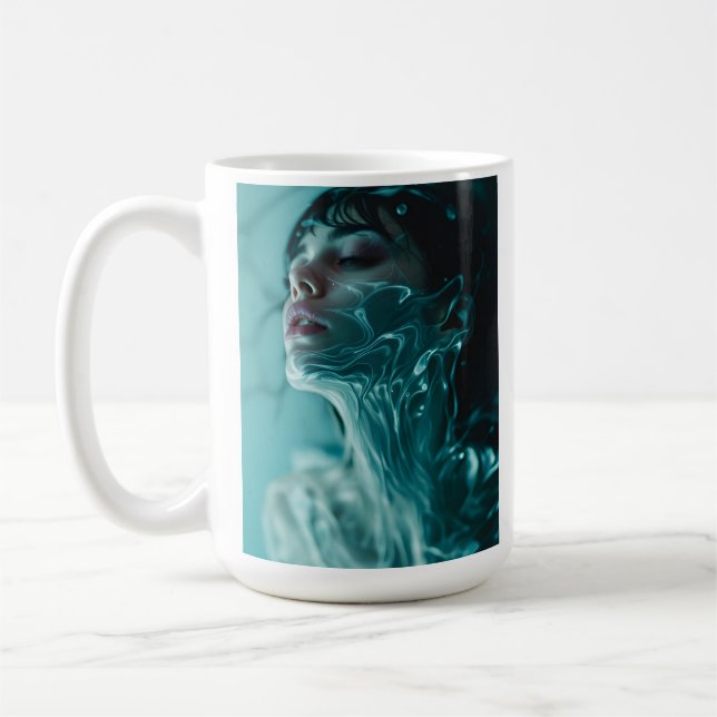 Kvinna mode porträtt i finkonst stil kaffemugg (Vänster)