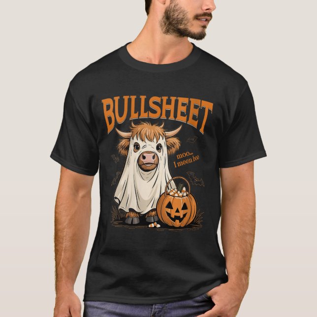 Kvinna Moo... I Elak Boo Bullsheet Highland Cow Gh T Shirt (Framsida)