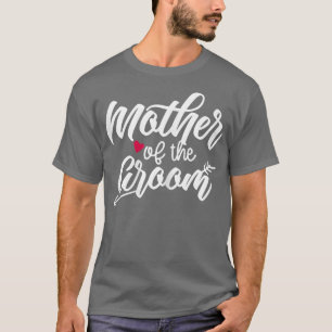 Kvinna Mor i Groom Arrow Heart Bröllop och T Shirt