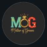 Kvinna Mor i Groom Mobster Mog Mamma Bröllop Bac Runt Klistermärke<br><div class="desc">Kvinna Mor i Groom Mobster Mog Mamma Bröllop Bachelorette 1</div>