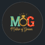 Kvinna Mor i Groom Mobster Mog Mamma Bröllop Bac Runt Klistermärke<br><div class="desc">Kvinna Mor i Groom Mobster Mog Mamma Bröllop Bachelorette 1</div>
