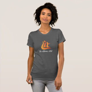 Kvinna mörk grå färgT-tröja T-shirt